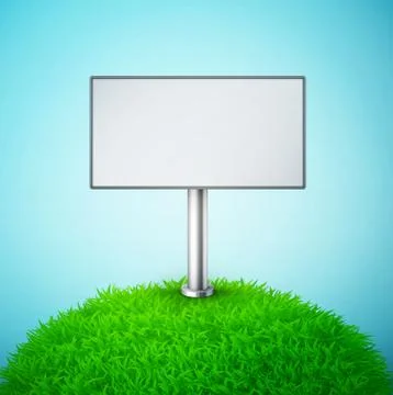 Billboard on the grass with sky Stock Illustration