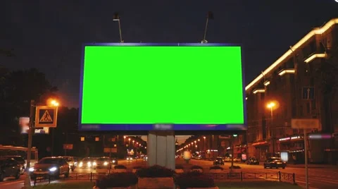 A Billboard With a Green Screen Stock Footage 68808380