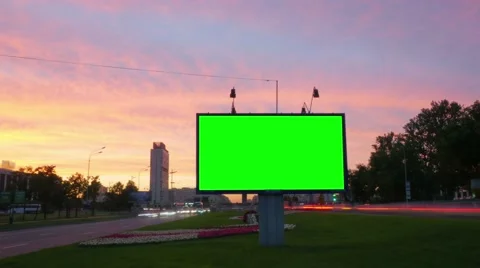 A Billboard With a Green Screen 스톡 동영상 68809329