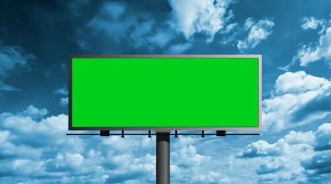 Billboard With Green Screen With Sky Stock Footage 37549525