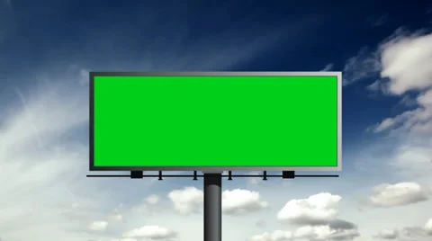 Billboard With Green Screen With Sky Stock Footage 37549533
