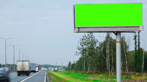Billboard green screen time-lapse 스톡 동영상 33891743