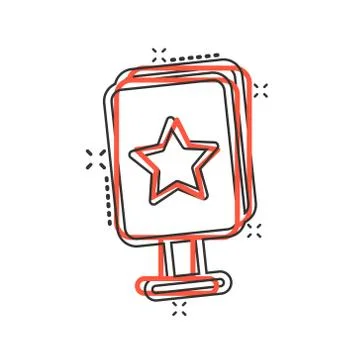 Billboard icon in comic style. Citylight display cartoon vector illustration 스톡 일러스트