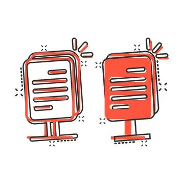 Billboard icon in comic style. Citylight display cartoon vector illustration Illustrazione stock