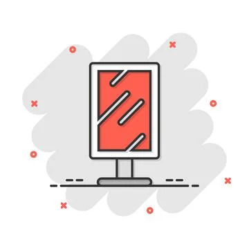 Billboard icon in comic style. Citylight display cartoon vector illustration  Illustrazione stock