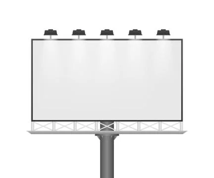 Billboard on light background. Empty white vector horizontal poster template. Stock Illustration