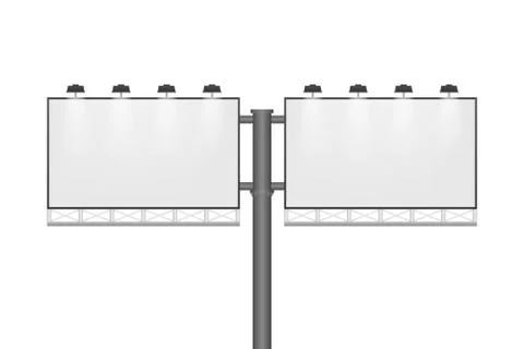 Billboard on light background. Empty white vector horizontal poster template Stock Illustration