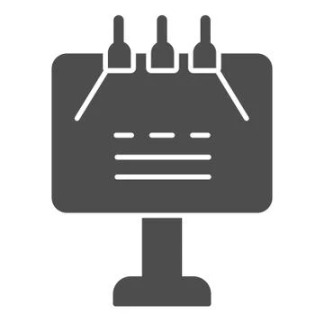 Billboard with lighting solid icon. Big board large banner symbol, glyph style Stock Illustration