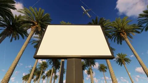 Billboard mock up, tropical version with palms Stock-Illustration