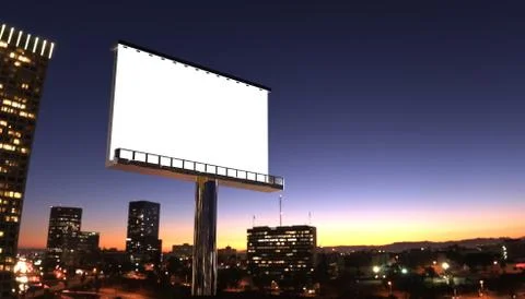 Billboard in night city Ilustración de archivo