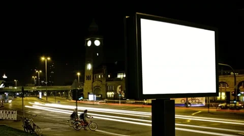 Billboard at night 動画素材 11068222