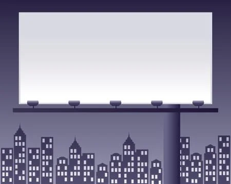 Billboard night sky Stock Illustration