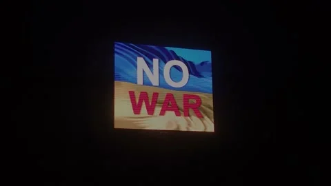 Billboard No War, Stop War on Dark Background. No War With Ukraine.  Stock Footage 204064490