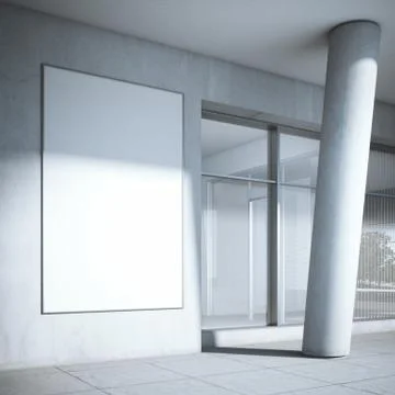 Billboard on the office building. 3d rendering イラスト素材