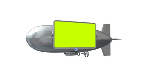 Billboard or video screen on dirigible. Video stock 24726683
