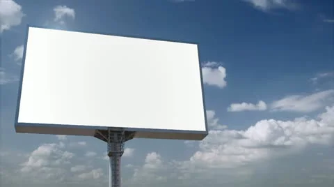 Billboard over sky with clouds. timelapse Stock Footage 11025093