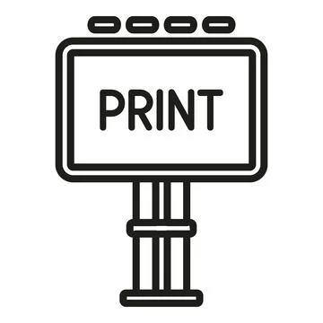Billboard print icon outline vector. Printer machine 스톡 일러스트