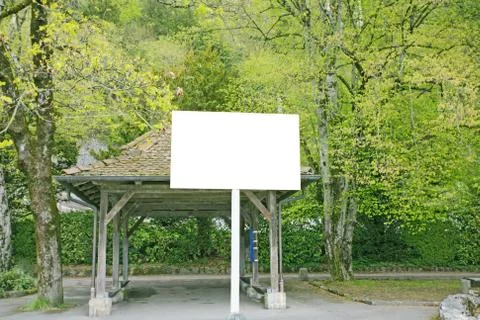 Billboard in a public park background Stock Photos