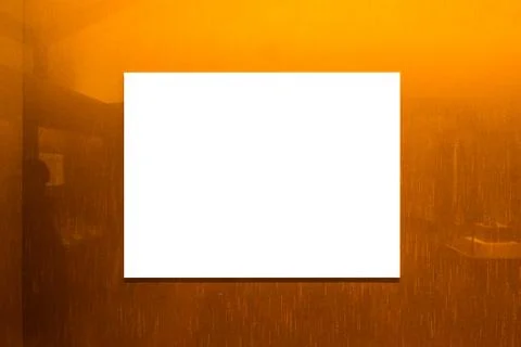 Billboard Rectangular White Mockup City Advertisement Stock Photos