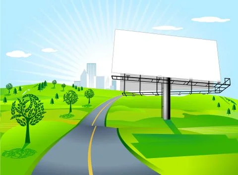Billboard at the road Stock Illustration