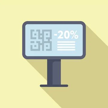 Billboard sale code icon flat vector. Package deal Illustrazione stock