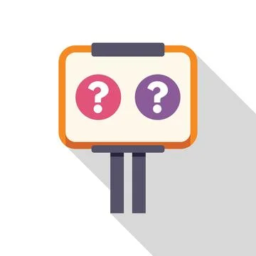 Billboard showing question marks for quiz or survey Stock Illustration