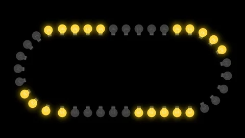 Billboard Sign Light Bulbs Shape in Alpha Channel Stock Footage 113256055