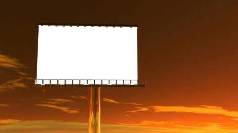Billboard in sunset Stock Illustration
