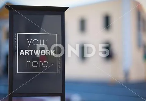 Billboard template in a city park PSD Template