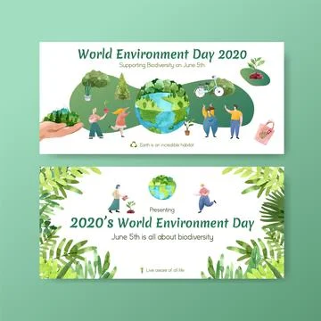 Billboard template design for World Environment Day.Save Earth Planet World C Stock Illustration