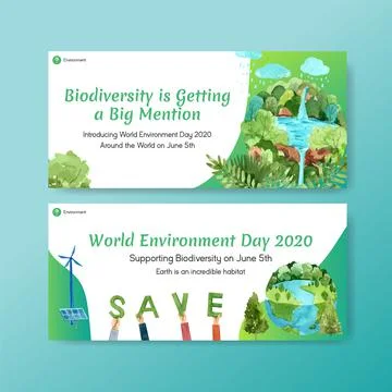 Billboard template design for World Environment Day.Save Earth Planet World C Stock Illustration