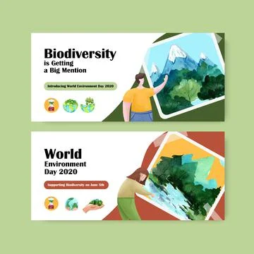 Billboard template design for World Environment Day.Save Earth Planet World C Stock Illustration