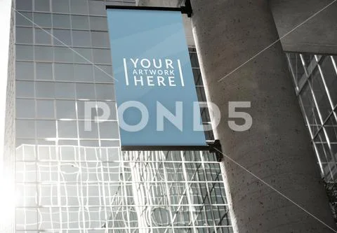 Billboard template mounted on pillar Plantilla PSD