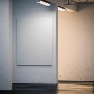 Billboard on the underground wall. 3d rendering 스톡 일러스트