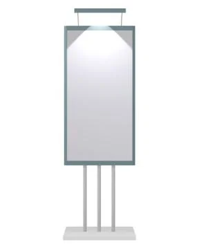 Billboard vertical stand advertisement blank design 3d on white background Stock Illustration