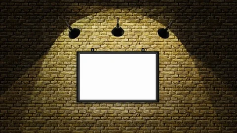 Billboard on wall. 3D animation. Stock Footage 124940504
