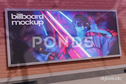 Billboard Wall Mockup Modello PSD