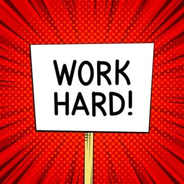 Billboard with work hard slogan Stock Illustration
