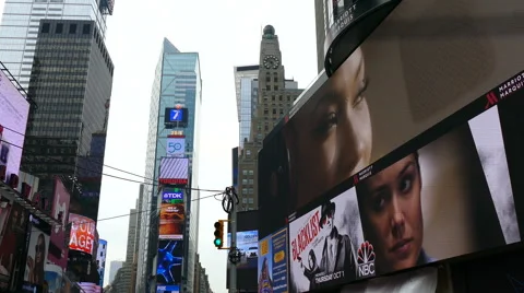 Billboards and Ads in Times Square, Digi... | Stock Video | Pond5