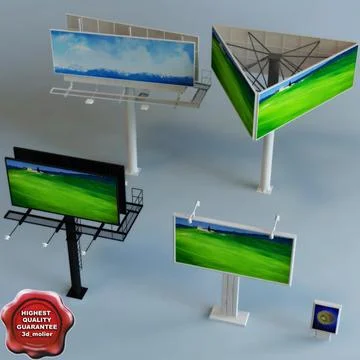 Billboards collection 3D Model