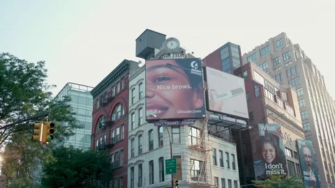 Billboards New York Intersection  스톡 동영상 79850158