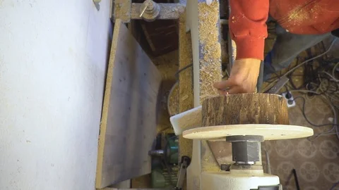 The billet on a lathe Stock Footage 85718431