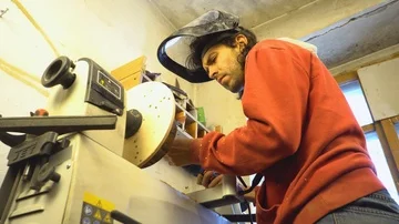 The billet on a lathe Stock Footage 85786015