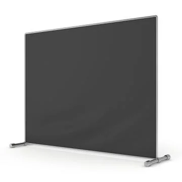 Billet press wall with black screen banner. Stock Illustration