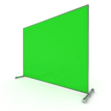 Billet press wall with green screen banner. Stock Illustration