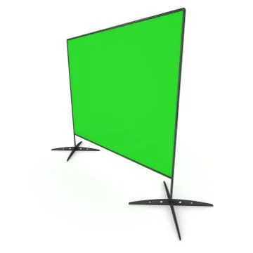 Billet press wall with green screen banner. Stock Illustration