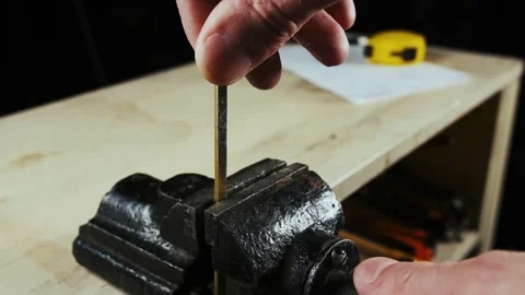 Billet workpiece is being clamped into the vice Stock Footage 156636686