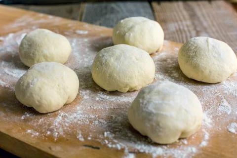 Billets dough for baking buns. Stock Photos