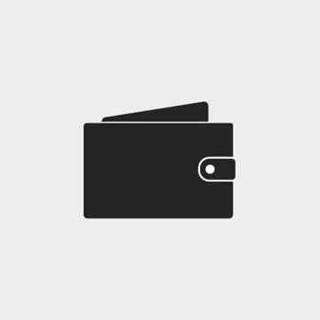 Billfold, purse, wallet icon. Vector illustration, flat design. Stock Illustration