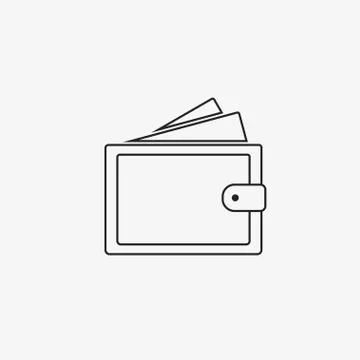 Billfold, purse, wallet icon. Vector illustration, flat design. Stock Illustration